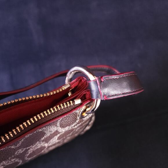 Authentic Brown Coach Charley in Signature Print Canvas Shoulder Bag Purse - Picture 8 of 10